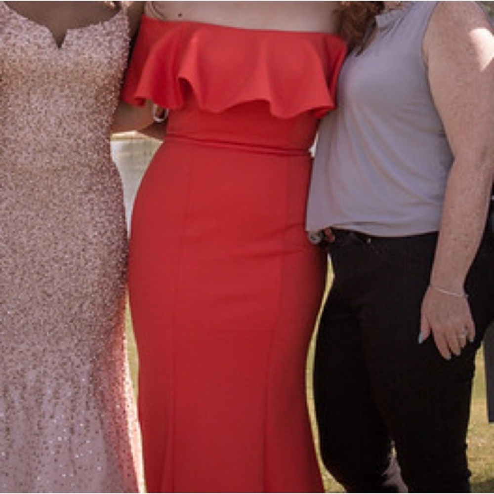 Burnt orange two piece Jovani